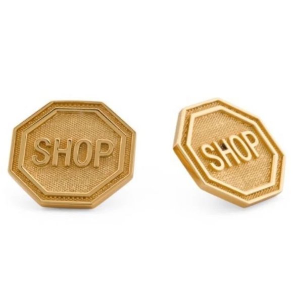 Moschino SHOP Sign Clip On Earrings